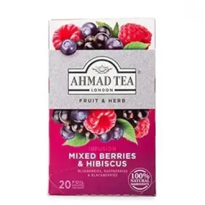 Ahmad Tea Mixed Berries & Hibiscus Herbal Tea (20 Bags)