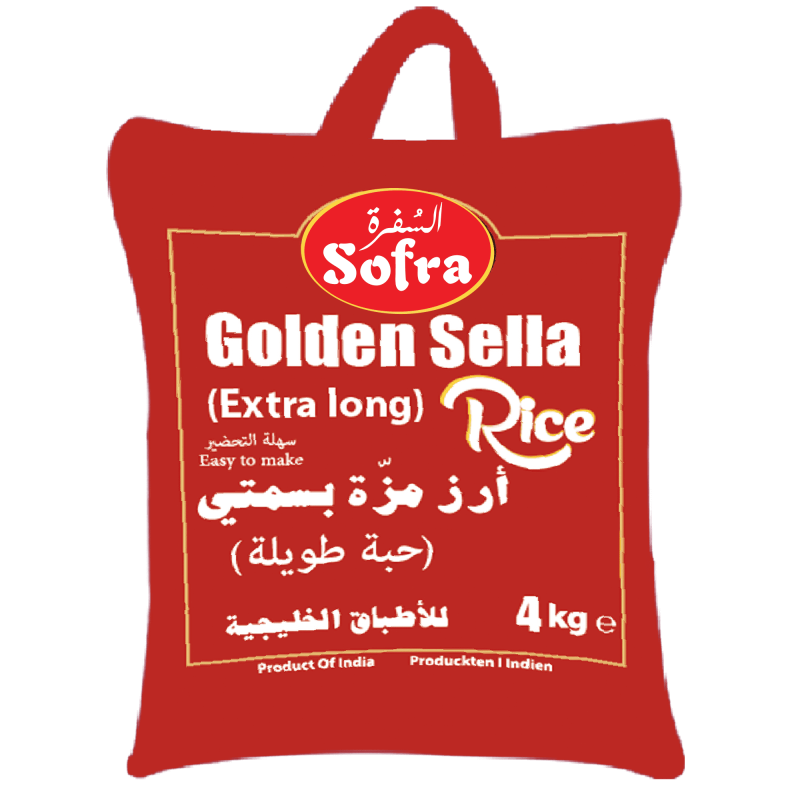 SOFRA GOLDEN BASMATI SELLA RICE 4KG - الصُفرة أرز باسمتي ذهبي