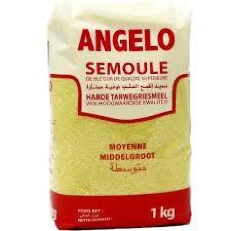 Angelo Medium Semolina 1KG - انجيلو سميد القمح الصلب نوعية ممتازة متوسطة