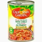 California Garden Peeled Fava Beans With Chilli 400g  حدائق كليفورنيا فول مدمس مقشور بالفلفل الحار