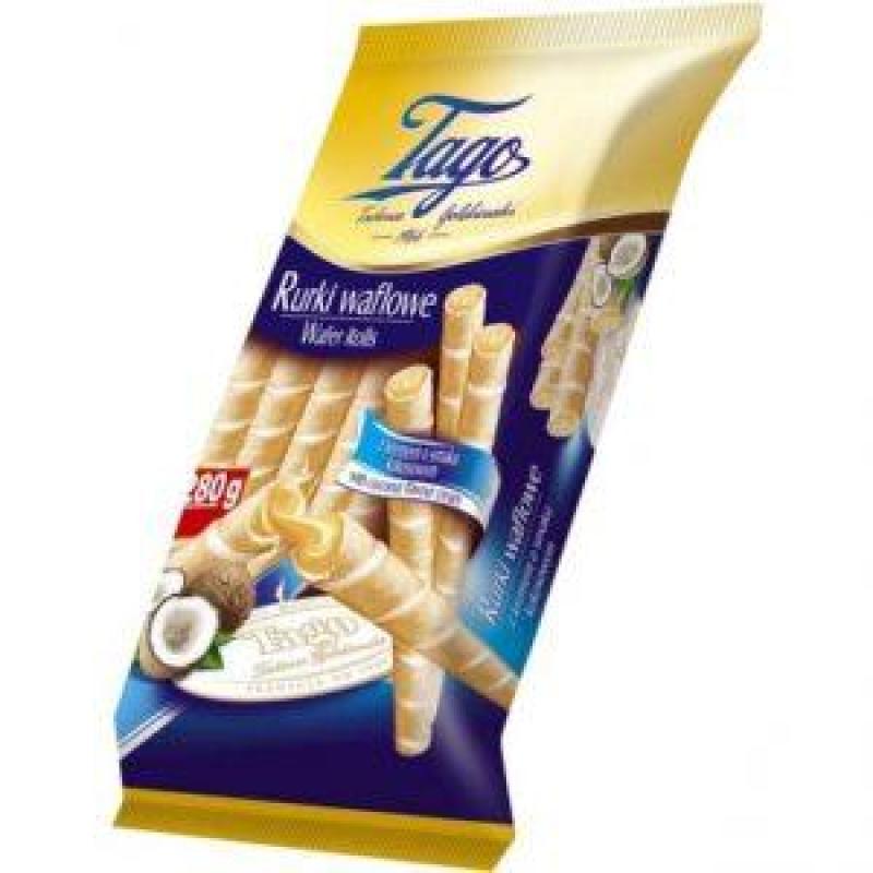 Tago Wafer Rolls Coconut 150g