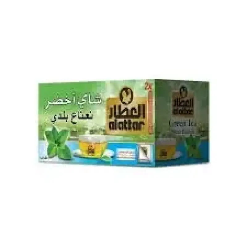 ALATTAR GREEN TEA WITH BALADI MINT TEA 20 BAGS 30G - العطار شاي اخضر بالنعناع البلدي