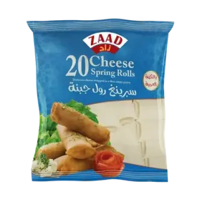 ZAAD CHEESE SPRING ROLLS 20PCS 600G زاد سبرينغ رولز جبن 20 قطعة 600 جرام