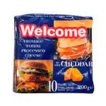 WELCOME PROCESSED CHEDDAR CHEESE 10 SLICES 200G - ويلكوم جبنة تشدر مكررة شرائح