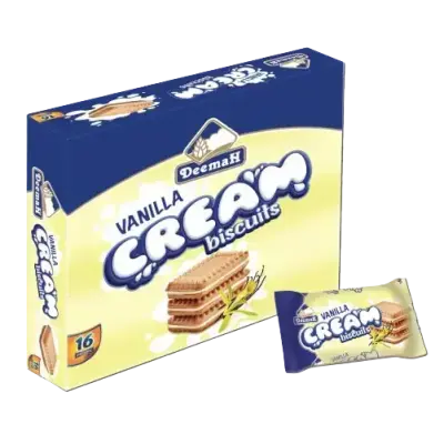 Deemah Vanilla Biscuit Cream 16 x 27g - ديمه بسكويت الكريمة فانيلا